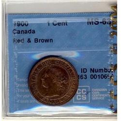 1900 1¢ CCCS MS-63 RB, a nice lustrous exampl