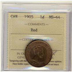 1905 ICCS MS64 Red,  90% Red lustre.  A very