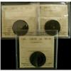 Image 1 : 1907H 1¢.  Lot of 3 coins all ICCS graded.  I