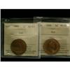 Image 1 : Lot of 2 ICCS graded 1¢ 1909 MS-63 RED (2),