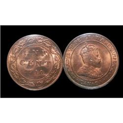 1910 1¢ ICCS MS65 Red.  A Gem example 85% red