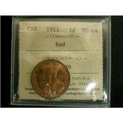 1911 1¢ ICCS MS-64 RED