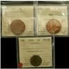Image 1 : Lot of 3 ICCS graded 1¢, includes 1918 AU55,