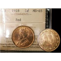 1918 ICCS MS65 Red,  95% Red lustre.  A very