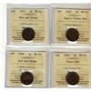 Image 1 : Lot of 4 ICCS graded MS-62 Small Cents, 1920,