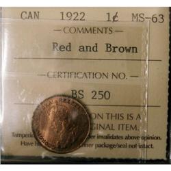 1922 1¢ ICCS MS-63RB.  A tough date in superb