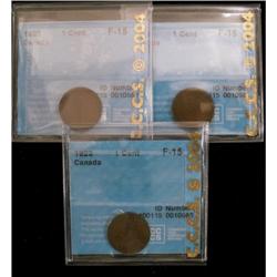 1923 1¢ CCCS F-15, lot of three pieces