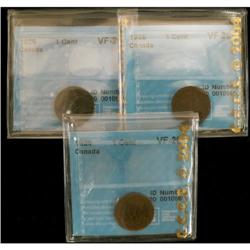 1925 1¢ CCCS VF-20, lot of three pieces.