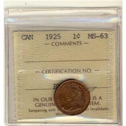1925 1¢ ICCS MS63 PQ+ Red.  Another tough dat