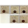 Image 1 : Lot of 5 ICCS graded small cents; 1931, Lustr