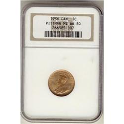 1936 1¢ NGC MS-66 Red.  A superb piece with g