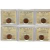 Image 1 : Lot of 6 ICCS MS-64 Red small cents; 1940, 19