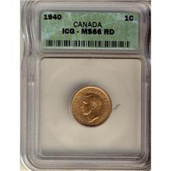 1940 1¢ ICG MS66 Full Red.  Wow! An amazing "