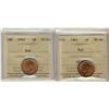 Image 1 : Lot of 2 ICCS graded small cents;  1941, 1942