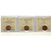 Image 1 : Lot of 3 ICCS MS-65 Red small cents; 1946, 19