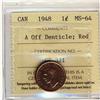 Image 1 : 1948 A off dent. 1¢ ICCS MS-64 Red, a superb