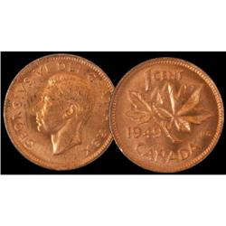 1949 A to dent. 1¢ MS-63 red.  A popular vari