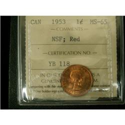 1953 NSF 1¢  ICCS MS65 Red,  Full red with fu