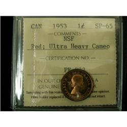 1953 NSF 1¢  ICCS SP-65 RED  ULTRA HEAVY CAME