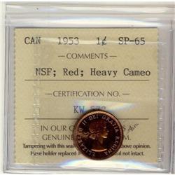 1953 NSF 1¢ ICCS SP-65 HEAVY CAMEO PQ+ Full R