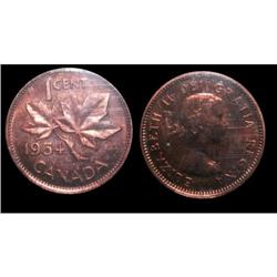 1954 NSF 1¢ ICCS PL-65  PQ+ Full Red.  Wow! A