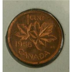 Lot of 4 coins 1¢ 1954(1) MS-64, 1955(1) MS-6