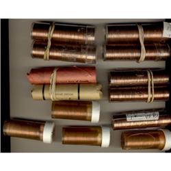 Lot of 13 1¢ rolls;  1957, 1958 (3), 1959 (2)