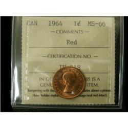 1964 1¢ ICCS MS-66 Red, a great example. Scar