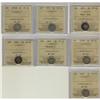 Image 1 : Lot of 7 ICCS graded VF-30 Five Cents; 1858 S