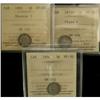 Image 1 : Lot of 3 5¢ coins all ICCCS graded VF20.  Inc