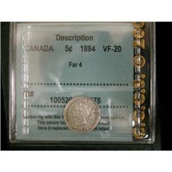 1884 Far 4 5¢ CCCS VF-20, a nice example
