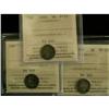 Image 1 : Lot of 3 ICCS graded 5¢; 1888 VF-20, 1889 F-1