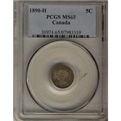 1890H  5¢ PCGS MS65 PQ+ Nice tone over full l