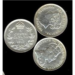 Lot of 3 5¢ Silver, Includes 1897, 1902 Large