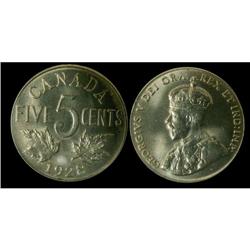 TIED FOR FINEST KNOWN!  1928 5¢ ICCS MS65 PQ+