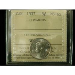 1937 5¢ ICCS MS-65