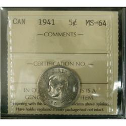 1941 5¢ ICCS MS-64