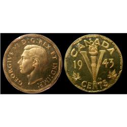 1943  5¢ ICCS SP-65 HEAVY CAMEO Brilliant wit