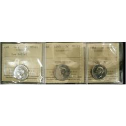 1944,1945, 1951 Low rel., all ICCS MS-65