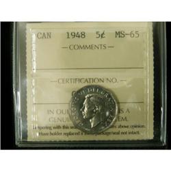 1948 5¢ ICCS MS-65, a popular coin