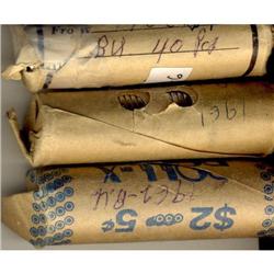 Lot of three 5¢ rolls; 1960,1961,1962.  Coins