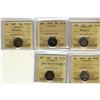 Image 1 : Lot of 5 10¢ coins all ICCS VF20. Includes 18