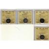 Image 1 : Lot of 4 ICCS graded VF-20 10¢; 1870 Wide O,