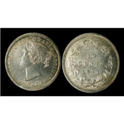 1871 10¢  ICCS MS-63, Touch of gold otherwise