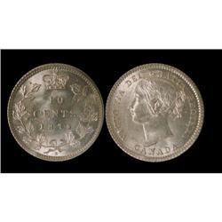 1874H  10¢  ICCS MS65.  Fully struck with ful