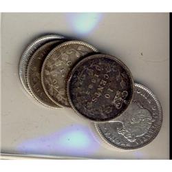 Lot of five  Victorian 10 cents.  Includes 18