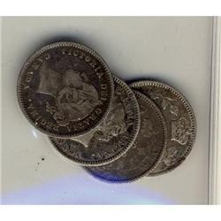 Lot of four  Victorian 10 cents,  Includes 18