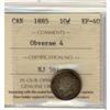 Image 1 : 1885 Obv #4 10¢ ICCS EF-40, lightly toned, a