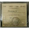 Image 1 : 1885 10¢ Obv 4 ICCS EF45, Attractive and lust