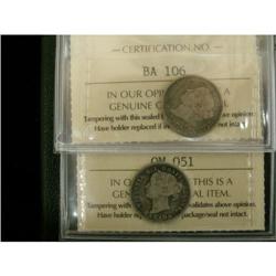 Lot of 2 ICCS graded 10¢ 1887 Good-6 (2),